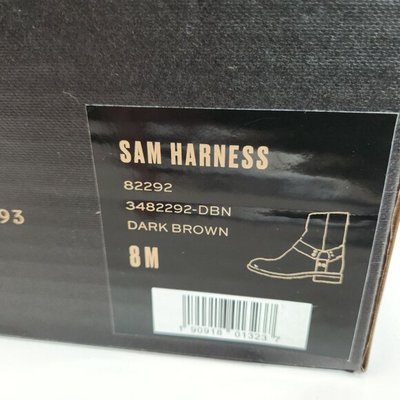 FRYE Sam Harness Mens Boots 8M Dark Brown Leather Mid-Calf Back Zipper - Picture 6 of 16